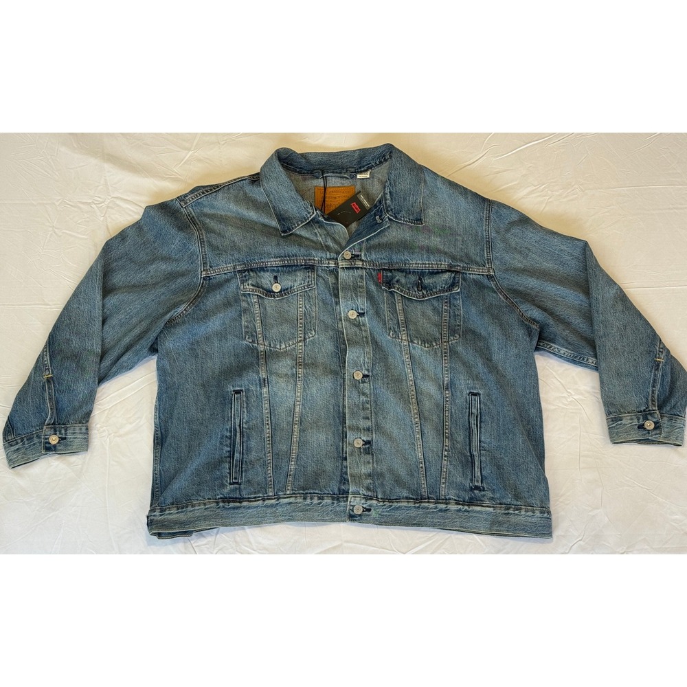 Levis Premium Trucker Jacket Mens 4XL Blue Denim Button Up Coat 72334-0574 NWT